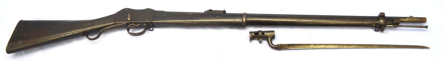 ZULU WARS ERA, 1876 Dated British Martini Henry Mark I Converted to a MK II Rifle .577x .450 Obsolete Centre Fire Calibre Service Rifle by BSA Co & a Pattern 1853/72 Bayonet. Sn 23759 ZULU WARS ERA, 1876 Dated British Martini Henry Mark I Converted to a MK II Rifle .577x .450 Obsolete Centre Fire Calibre Service Rifle by BSA Co & a Pattern 1853/72 Bayonet. Sn 23759 Single Shot Various Rifle 