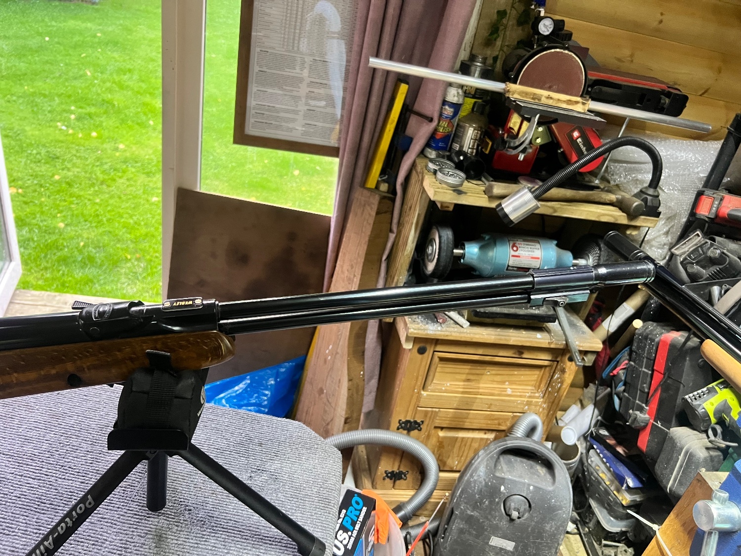 Webley Scott Birmingham  Lovely Webley ellipse mk 1  in .22 comes with factory stubby silencer   Gun is in overall good condition for its age  .22 - {CATEGORY}