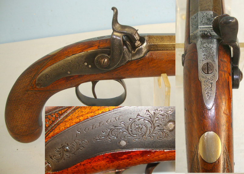 C1840 English Form .50 Calibre Percussion Duelling Pistol / Officer’s Holster Pi With Octagonal Barrel & Captive Steel Ram Rod. .50 Cal Muzzleloader Muzzleloader