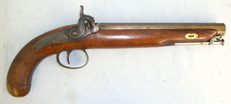 C1840 English Form .50 Calibre Percussion Duelling Pistol / Officer’s Holster Pi With Octagonal Barrel & Captive Steel Ram Rod. .50 Cal Muzzleloader Muzzleloader