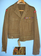 1949 Pattern British Coldstream Guards Battledress to Major Smith with Command Patch & Medal Ribbon, Size 17. U 369. 1949 Pattern British Coldstream Guards Battledress to Major Smith with Command Patch & Medal Ribbon, Size 17. U 369. Other Accessory