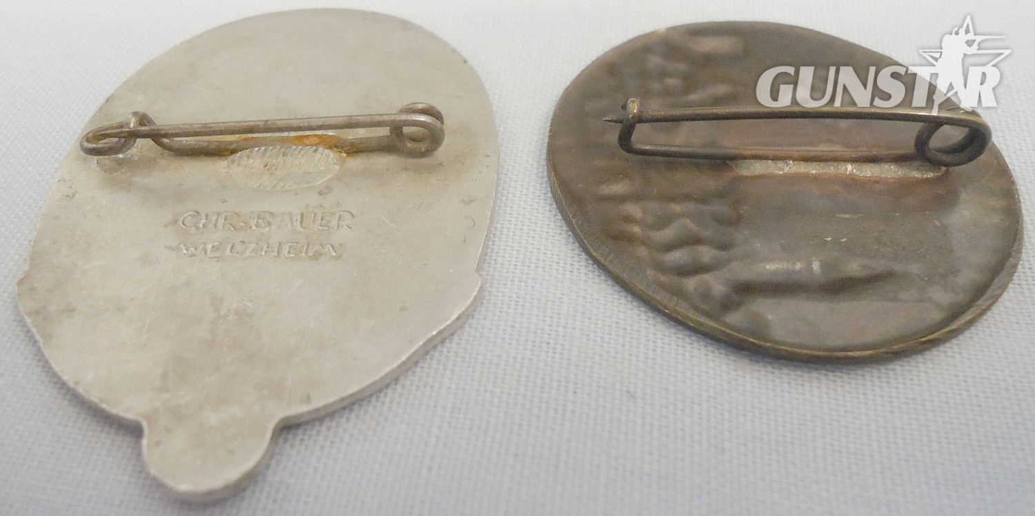 Pair* Third Reich era, Kreistag Wetterau 1938 metal tinnie & a Nazi Party Labour Day (Tag der Arbeit) 1935 . N 169. Pair* Third Reich era, Kreistag Wetterau 1938 metal tinnie & a Nazi Party Labour Day (Tag der Arbeit) 1935 . N 169. Antique & Militaria