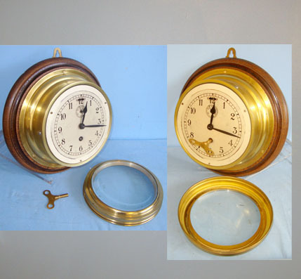 Naval Ship\'s Brass Bulkhead Clock With 60 Seconds Time Keeping Feature Mounted  British Naval Ship's Brass Bulkhead Clock With 60 Seconds Time Keeping Feature M Other Accessory