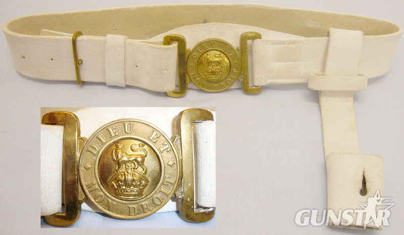 George V – VI White Buff Leather Dress/Parade Belt with Frog. L 404. George V – VI White Buff Leather Dress/Parade Belt with Frog. L 404. Antique & Militaria in 