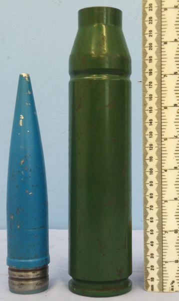  INERT DEACTIVATED. Unfired Oerlikon 35mm KDC (35x228) Practice Round. - O 1908 INERT DEACTIVATED. Unfired Oerlikon 35mm KDC (35x228) Practice Round. - O 1908  Other Ammunition