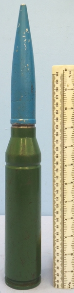 INERT DEACTIVATED. Unfired Oerlikon 35mm KDC (35x228) Practice Round. - O 1908 INERT DEACTIVATED. Unfired Oerlikon 35mm KDC (35x228) Practice Round. - O 1908  Other Ammunition - {CATEGORY} in 