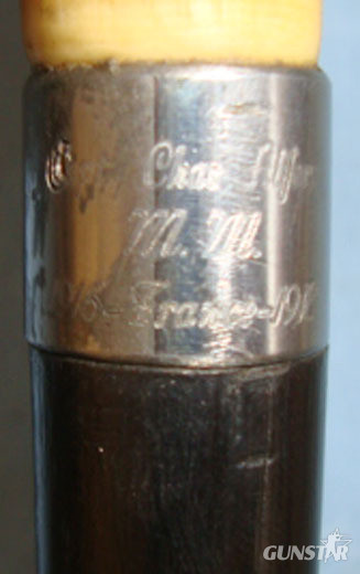  WW1 British Officer’s Lacquered Wood Sword Stick With Ferrule Engraved To ‘Capta Other Blade