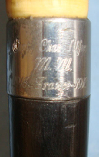  WW1 British Officer’s Lacquered Wood Sword Stick With Ferrule Engraved To ‘Capta Other Blade