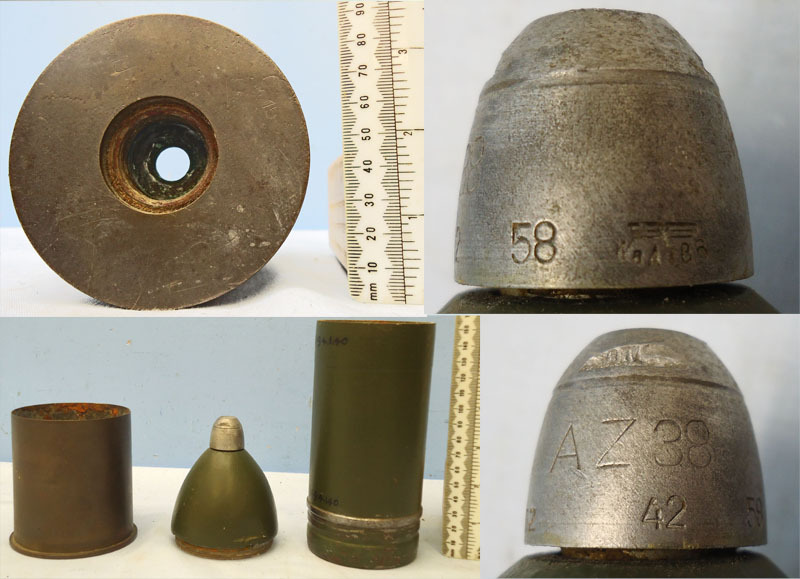 INERT DEACTIVATED. Rare, Unfired, German WW2, Gr39 Hollow Charge Fixed Round (7.5 x 89R) for the 7,5 cm leichtes Infanteriegeschütz 18 (7,5 cm le.IG 18) Infantry Support Gun. - O 1800 INERT DEACTIVATED. Rare, Unfired, German WW2, Gr39 Hollow Charge Fixed Round (7.5 x 89R) for the 7,5 cm leichtes Infanteriegeschütz 18 (7,5 cm le.IG 18) Infantry Support Gun. - O 1800  Other Ammunition