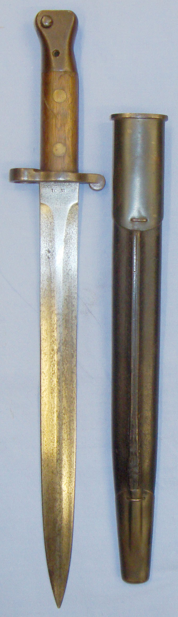  British 1888 Mark II Lee Metford Bayonet by Wilkinson London and Scabbard. Sn 20821:20. Bayonet
