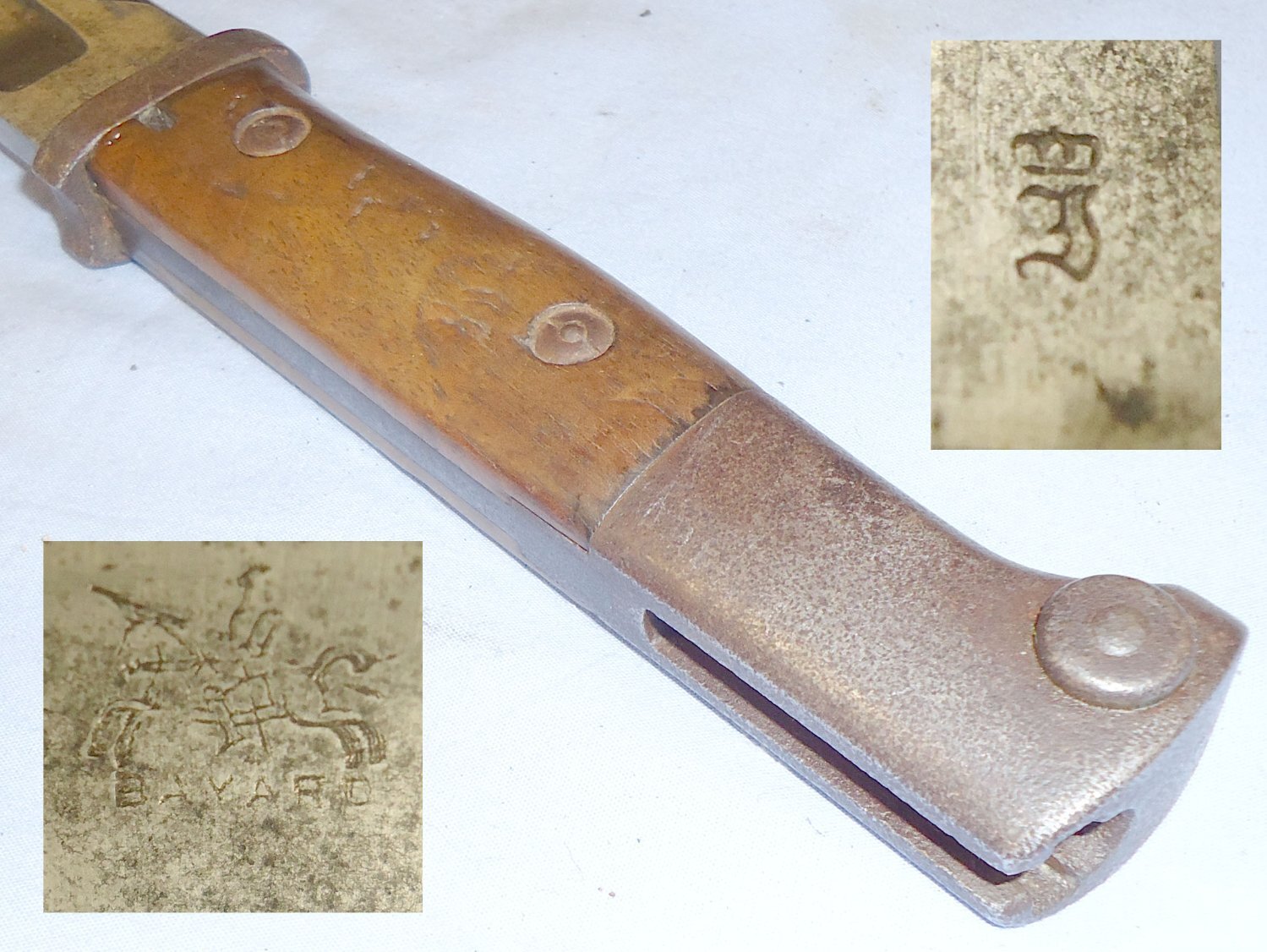 WWI Imperial German Model 1914 Ersatz Bayonet and Scabbard. BAYO 649. Bayonet