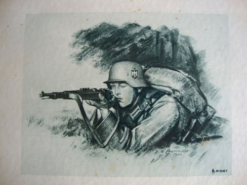  Original Researchable German WW2 Signed Certificate Of Training, To Rifleman K. Hohenberger, Dated 1938, Framed And Glazed. - 11542 Original Researchable German WW2 Signed Certificate Of Training, To Rifleman K. Hohenberger, Dated 1938, Framed And Glazed. - 11542 Antique & Militaria