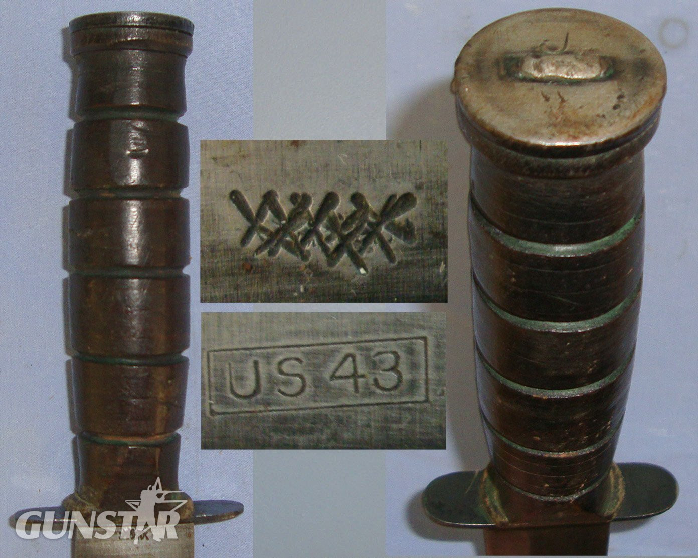 WW2 1943 US Army Ka-Bar Fighting Knife With Original USMC (United States Marine Corps) Leather Scabbard. ED 3031 Knive