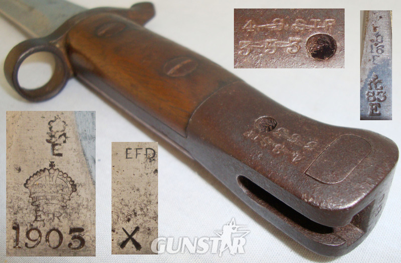 Scarce* British ‘1903’ Pattern Bayonet Converted From ‘P1888’ Dated ‘5/01’. BAYO 6281. Bayonet