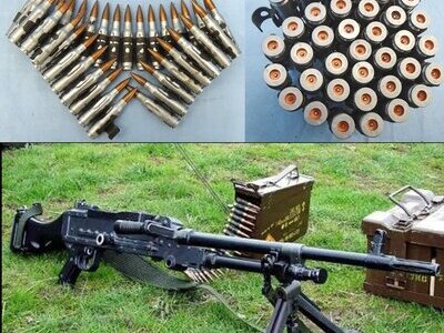 INERT DEACTIVATED. British 7.62 (7.62x51) Drill Rounds, (36), 1990 Dated, in Links for the Gimpy (General Purpose Machine Gun) used by the British Army. O 2310 INERT DEACTIVATED. British 7.62 (7.62x51) Drill Rounds, (36), 1990 Dated, in Links for the Gimpy (General Purpose Machine Gun) used by the British Army. O 2310 Various Other Ammunition