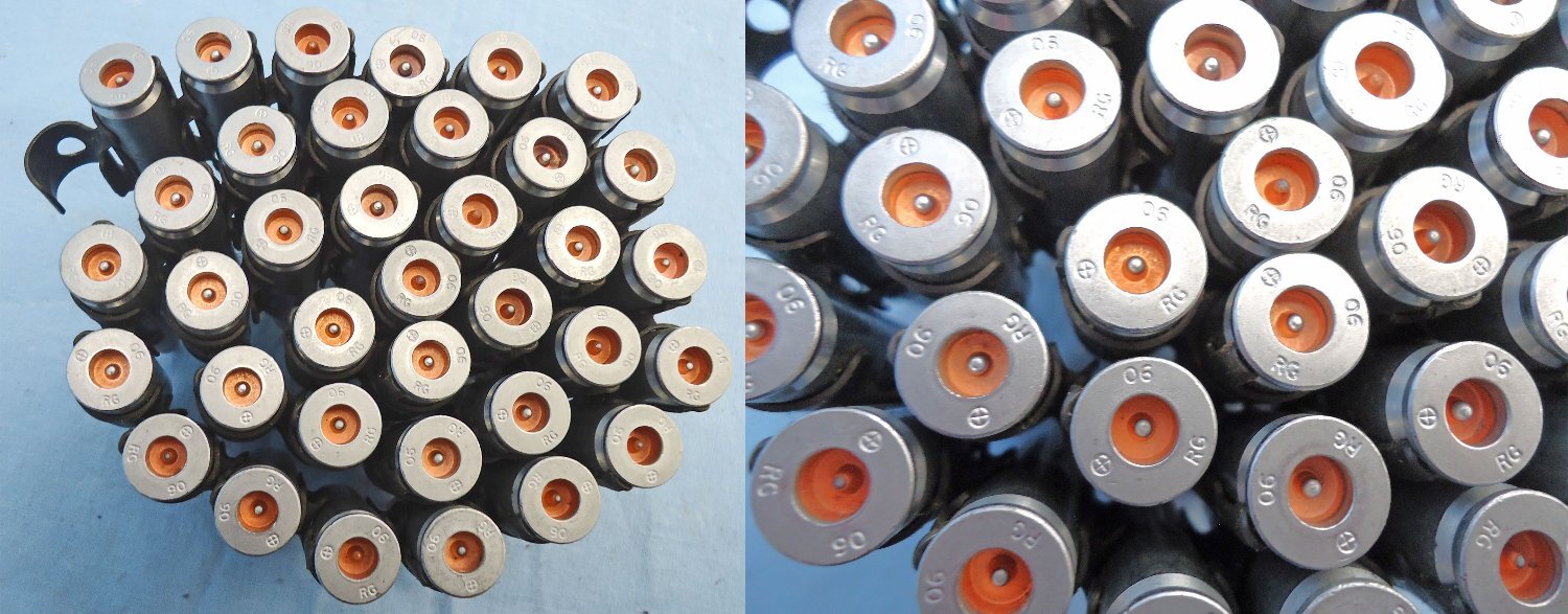 INERT DEACTIVATED. British 7.62 (7.62x51) Drill Rounds, (36), 1990 Dated, in Links for the Gimpy (General Purpose Machine Gun) used by the British Army. O 2310 INERT DEACTIVATED. British 7.62 (7.62x51) Drill Rounds, (36), 1990 Dated, in Links for the Gimpy (General Purpose Machine Gun) used by the British Army. O 2310 Various Other Ammunition