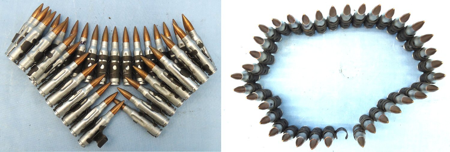  INERT DEACTIVATED. British 7.62 (7.62x51) Drill Rounds, (36), 1990 Dated, in Links for the Gimpy (General Purpose Machine Gun) used by the British Army. O 2310 INERT DEACTIVATED. British 7.62 (7.62x51) Drill Rounds, (36), 1990 Dated, in Links for the Gimpy (General Purpose Machine Gun) used by the British Army. O 2310 Various Other Ammunition