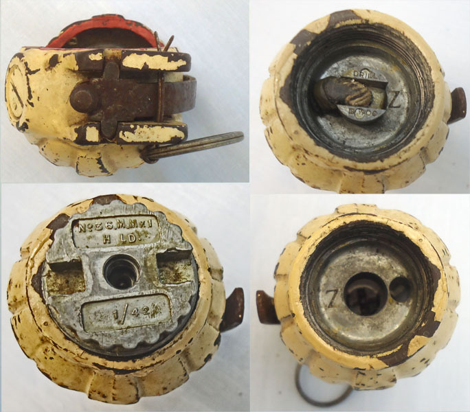 INERT DEACTIVATED. British WW2, 1942 dated Mills No 36 MK 1, Instruction Hand Grenade By H Limited. - O 1970 INERT DEACTIVATED. British WW2, 1942 dated Mills No 36 MK 1, Instruction Hand Grenade By H Limited. - O 1970  Other Ammunition