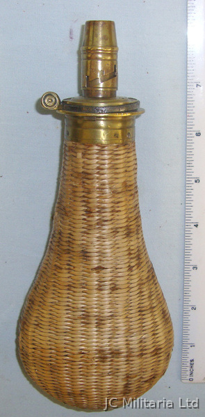 19th Century Gun Size G & J.W. Hawksley Sheffield 19th Century Gun Size G & J.W. Hawksley Sheffield Black Powder Flask With Fine W Magazine in 