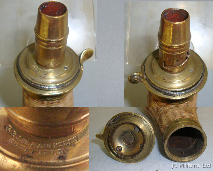 19th Century Gun Size G & J.W. Hawksley Sheffield 19th Century Gun Size G & J.W. Hawksley Sheffield Black Powder Flask With Fine W Magazine