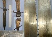 RARE**QUALITY**Late 19th Century Imperial German ‘Friedrich Jacob Bartels Wiesbaden’ Clamshell Boar & Stag Hunting Dagger / Dirk / Sidearm With Hunting Scenes Etched Sawback Blade, Stag Antler Hilt & Original Steel Mounted Leather Scabbard With Skinne Hunting Knive