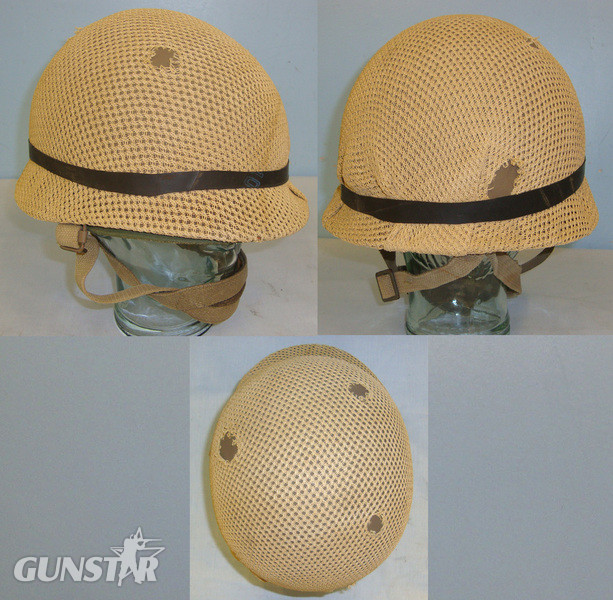  1974 Dated Israel Defence Forces (IDF) Paratrooper’s 2 Part Jump Helmet With Correct Liner & Desert Sand Colour Camouflage Net Cover With Label All With IDF Stylised ‘Z’ Zahal Marks Clothing