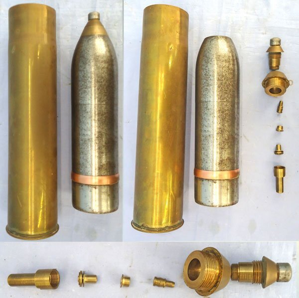  DEACTIVATED INERT. French, WW1, Unfired, 1914 Dated, 75mm Mle 1897 Field Gun High Explosive (HE) Round WITH Strippable Percussion Nose Fuze. - O 2267O 2267 DEACTIVATED INERT. French, WW1, Unfired, 1914 Dated, 75mm Mle 1897 Field Gun High Explosive (HE) Round WITH Strippable Percussion Nose Fuze. - O 2267  Other Ammunition