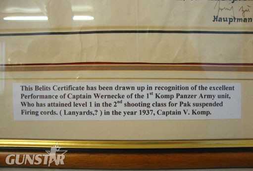  WW2, 1937 Dated, German Shooting Certificate An Original Large Framed WW2, 1937 Dated, German Shooting Certificate with Engli Other Accessory