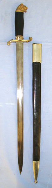  Victorian Era English Form Boar / Deer Hunting Dagger / Sidearm With German Made Alexander Coppel GmbH (Alcoso), Solingen Blade, Polished Horn Hilt, Brass Lion’s Head Pommel & Scabbard Hunting Knive