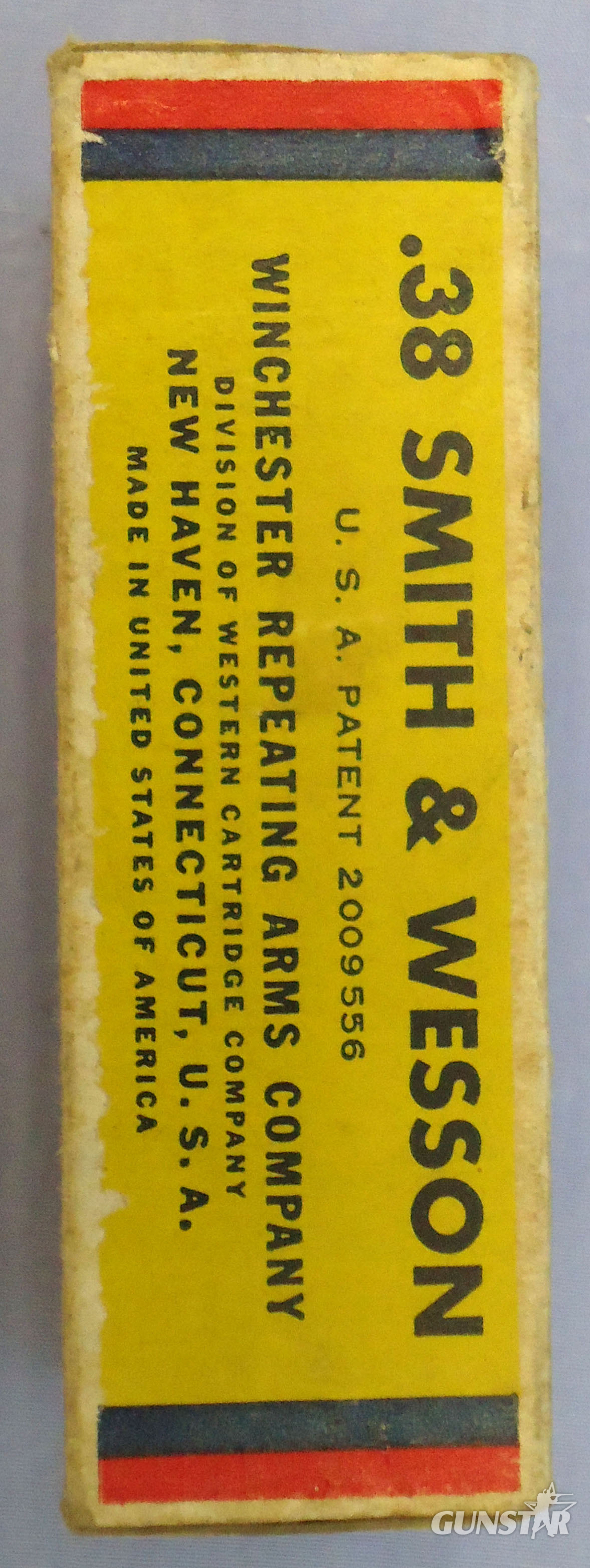 {CATEGORY} - Winchester DEACTIVATED INERT. American Winchester Police Ammunition, c.1939, Carton of 50 Rounds Of .38 Smith & Wesson Cartridges. - O 2042  Other Ammunition