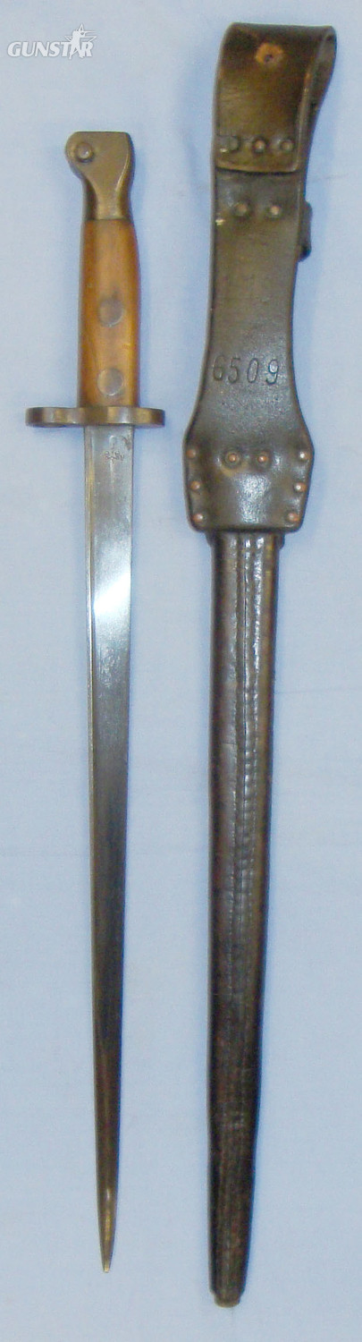  Rare* Dutch Geweer M. 95/M1895 Mannlicher Infantry Bayonet and Scabbard Marked A.C.S. (Alexander Coppel GmbH (Alcoso), Solingen). 20821:19. Bayonet