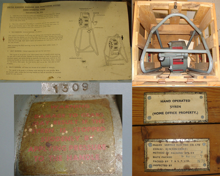 Transit Crated, British Home Office WW2 Era & 1962 Cold War Secomak Type 447 Portable Hand Operated Syren (Siren) By Service Electric Co Ltd Stanmor Other Accessory