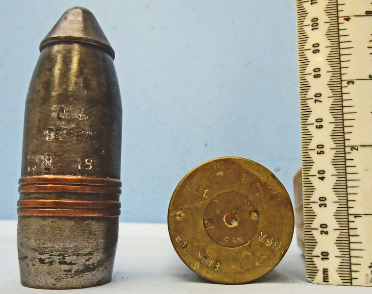 INERT DEACTIVATED. Rare WW1 1918 Dated Unfired British 1 ½ Pounder COW Gun (Coventry Ordnance Works) (37 x 190) Practice Round.) - O 1704 INERT DEACTIVATED. Rare WW1 1918 Dated Unfired British 1 ½ Pounder COW Gun (Coventry Ordnance Works) (37 x 190) Practice Round.) - O 1704  Other Ammunition