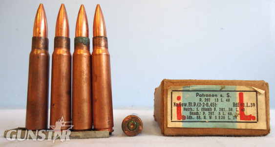 INERT DEACTIVATED.  Unfired WW2 Original 1940 Dated German 15 Round (In stripper INERT DEACTIVATED.  Unfired WW2 Original 1940 Dated German 15 Round (In stripper Antique & Militaria in 