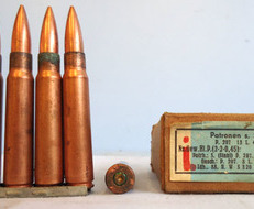 INERT DEACTIVATED.  Unfired WW2 Original 1940 Dated German 15 Round (In stripper INERT DEACTIVATED.  Unfired WW2 Original 1940 Dated German 15 Round (In stripper Antique & Militaria