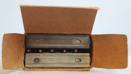  INERT DEACTIVATED.  Unfired WW2 Original 1940 Dated German 15 Round (In stripper INERT DEACTIVATED.  Unfired WW2 Original 1940 Dated German 15 Round (In stripper Antique & Militaria