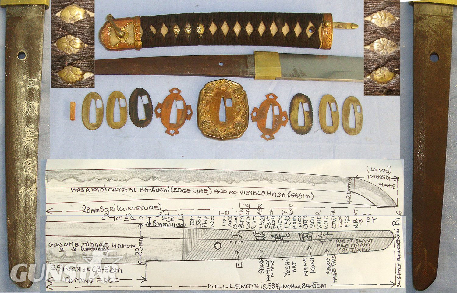 Pre 1938 / WW2 Japanese Officer's Type 98 Shin Gunto Arsenal Katana Sword With Nakaishime Smith Signed Tang ‘E-Saka (Family name) Yoshi Kuni (Art Name) Saku (Made This)’ Best Quality Monkey Hand Sarute Knot Loop, Scabbard & Expert Assessment. Sn 23511 Sword