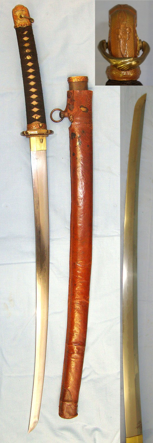  Pre 1938 / WW2 Japanese Officer's Type 98 Shin Gunto Arsenal Katana Sword With Nakaishime Smith Signed Tang ‘E-Saka (Family name) Yoshi Kuni (Art Name) Saku (Made This)’ Best Quality Monkey Hand Sarute Knot Loop, Scabbard & Expert Assessment. Sn 23511 Sword