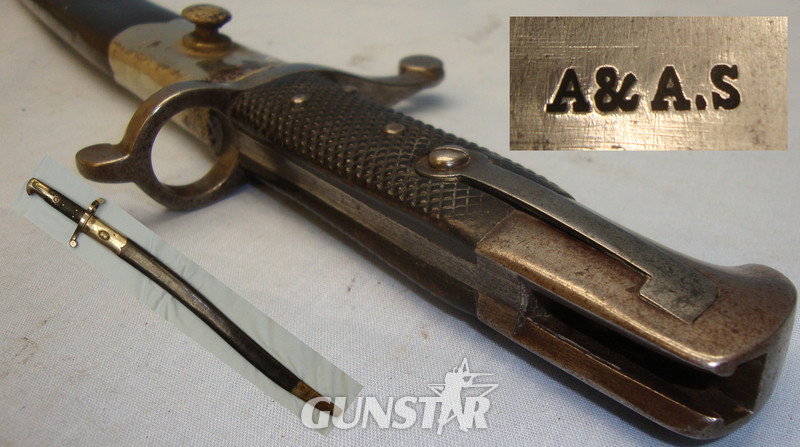 British 1856/58 Sword Bayonet and Scabbard. BAYO 771. Bayonet