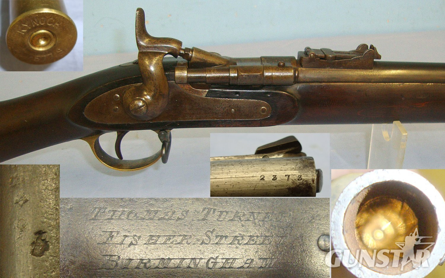 Victorian British Volunteer Officer’s Thomas Turner, Birmingham Snider MK III .577 Obsolete Regulation Calibre 3 Band Rifle  With & 1 Inert Deactivated Kynoch Round. Sn 23198 Single Shot .577 Rifle in 