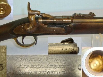 Victorian British Volunteer Officer’s Thomas Turner, Birmingham Snider MK III .577 Obsolete Regulation Calibre 3 Band Rifle With & 1 Inert Deactivated Kynoch Round. Sn 23198 Single Shot .577 Rifle