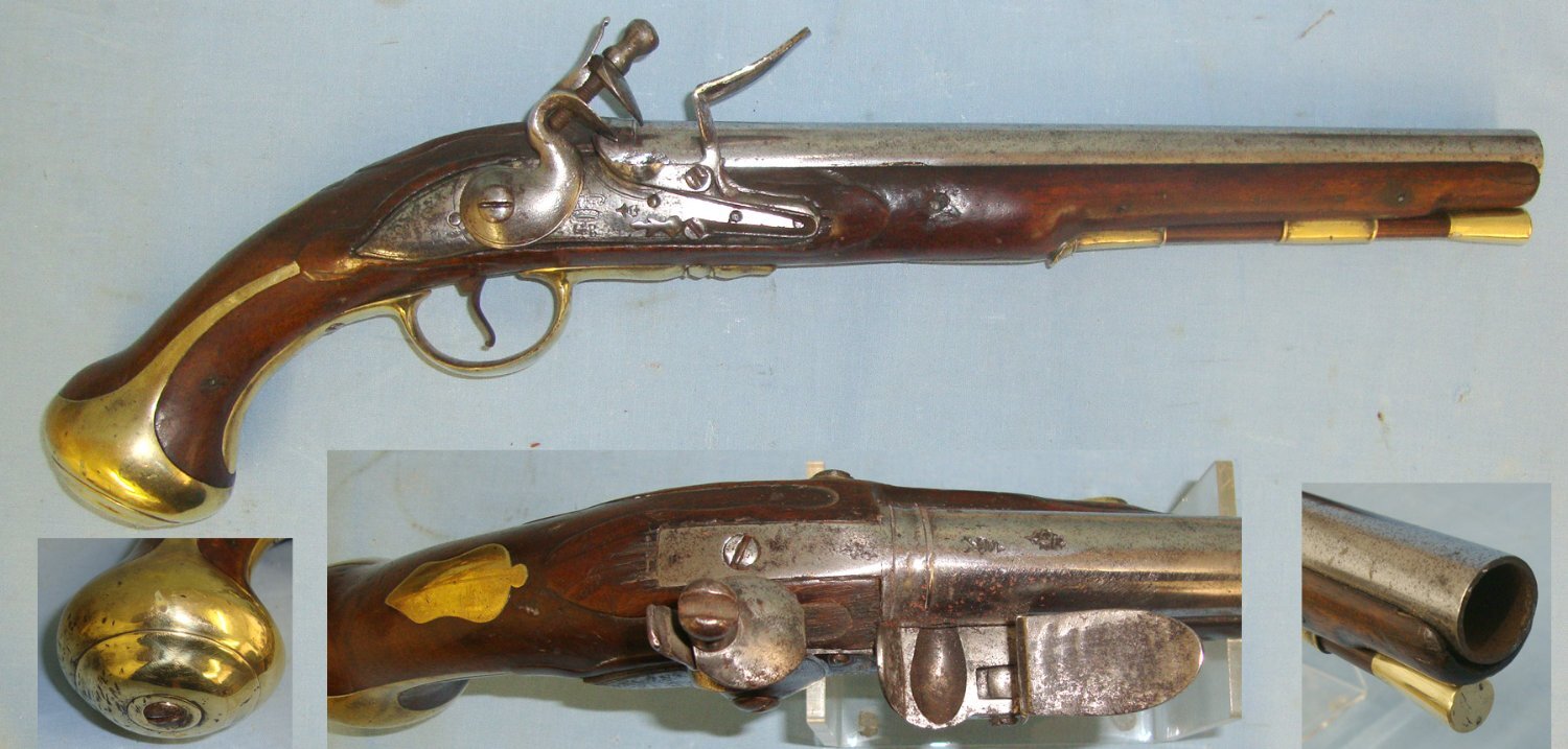 RARE**NAPOLEONIC WARS ERA**1758 Dated Georgian British Enfield Tower Pattern 1756 / 81 Land Service .650 Carbine Calibre Flintlock Heavy Dragoon Pistol With Regulation Brass Fittings. Sn 22583:1 flintlock .65 Cal Muzzleloader Muzzleloader in 