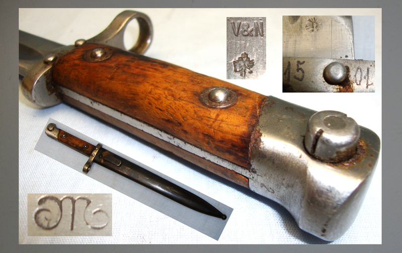Austrian M1895 Mannlicher Bayonet and Scabbard. BAYO 786. Bayonet