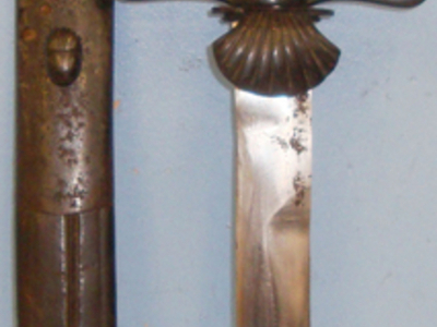 Late 19th Century* German Hunting Type Dagger and Steel Mounted Leather Scabbard. ED 2637 Hunting Knive