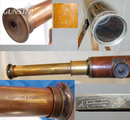 T. Cooke & Sons Ltd., London & York Leather Covered Brass Military Telescope By T. Cooke & Sons Ltd London & York Wi Sight & Optic