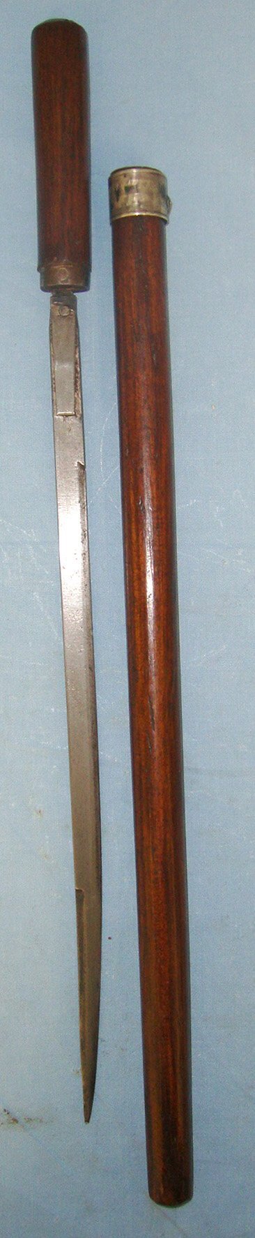  1897 Dated British Officers Swagger Sword Stick With White Metal Collar Engraved To ‘H.W. Clare’. Sn 22374 Sword