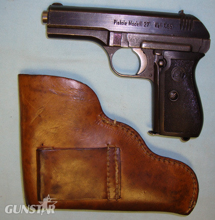 CZ Model 27M 7.65mm Automatic Pistol & Holster.  7.35x51mm Carcano