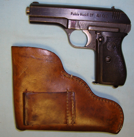 CZ Model 27M 7.65mm Automatic Pistol & Holster.  7.35x51mm Carcano