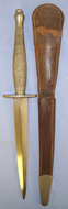 WW2 Era British 2nd Pattern Nickel Plated Officer’s \'Sterile\' Fairbairn Sykes FS Commando Fighting Knife & Scabbard. Sn 20444:17 Knive