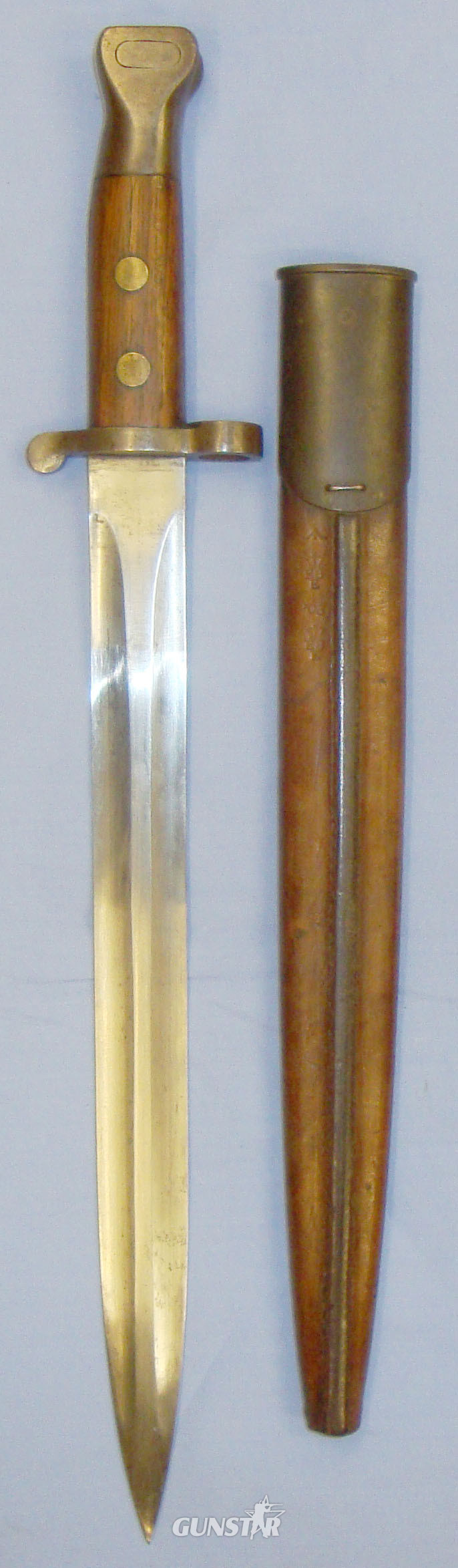 Excellent* British 1888 Mk I 2nd Type Unmarked ‘Trials’ Lee Metford Bayonet and Land Pattern Scabbard. Sn 20821:21. Bayonet in 